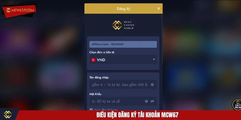 Người chơi cần đáp ứng đúng các điều kiện điều khoản đăng ký